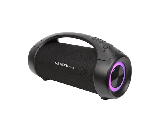 BOCINA ARGOM RADYON+ BEATS PREMIUM WIRELESS BT SPEAKER WITH LED LIGHTS, 50W, TWS INDOOR/OUTDOOR,  IPX5 WATER RESISTANT, BLACK.