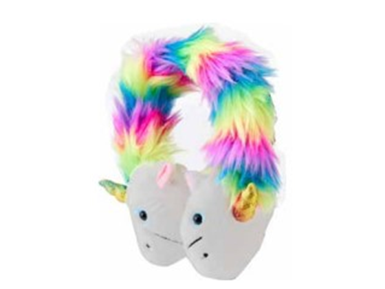 AURICULARES DE FELPA CERTIFICACIÓN COBY CPSIA SEGURO PARA NIÑOS LIMITACIÓN DE VOLUMEN 85 DB, CONECTOR DE 3,5 MM, CABLE AUXILIAR CON DIVISOR INCORPORADO (UNICORNIO).