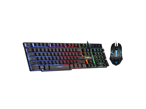TECLADO MOUSE COMBO ARGOM COMBAT GAMING (KB51), RGB, USB MOUSE (800DPI), BACKLIGHT, INGLES, COLOR NEGRO.