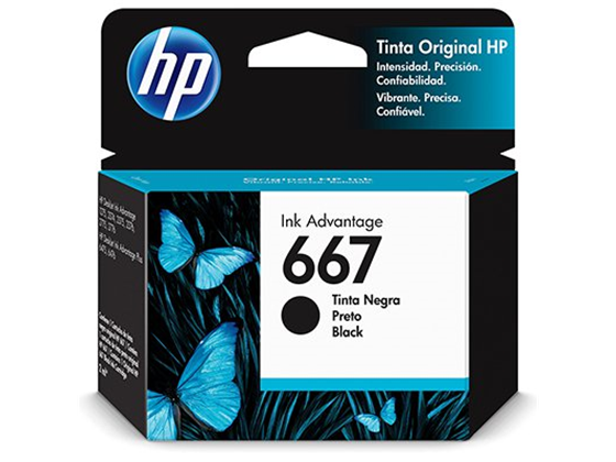 CARTUCHO HP 667 - 3YM79AL  - NEGRO - 2ML - PARA IMPRESORA INK ADVANTAGE 1275 / 2375 / 2775 / 6475
