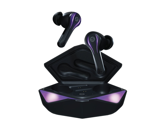 AUDIFONO CON MICROFONO PRIMUS ARCUS200-BT, GAMING, BLUETOOTH, HASTA 5 HORA DE REPRODUCCION, 17 HORAS CON EL ESTUCHE,  NEGRO/MORADO (PWH-200)