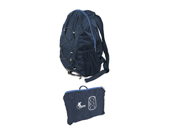 MOCHILA PLEGABLE XTECH, NYLON, REPELE EL AGUA, AZUL (XTB-090BL)