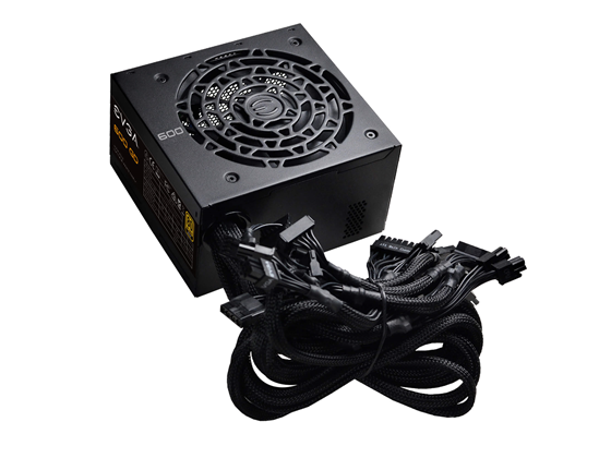 POWER SUPPLY EVGA 600 GD, 80+ GOLD, 100 - 240 VAC, 10 / 5A, 50 - 60 HZ, 24 PIN X1 - 8 PIN (CPU) X1  - 8 PIN PCI-E - SATA X6 - 4 PIN X3 - FLOPPY X1 (100-GD-0600-V1)