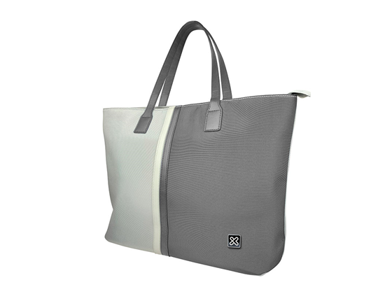 BULTO PARA LAPTOP KLIP XTREME 15.6" TIPO CARTERA DE MANO CREMA/GRIS, HASTA 17 LBS. (KLB-461GR)
