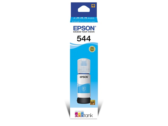 BOTELLA  DE TINTA EPSON T544 CYAN PARA IMPRESORA  L1250, L1110, L3110, L3150, L5190, L3210, L3250, L5290.