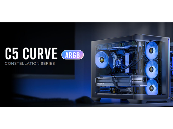 [C5-CURVE-ARGB] CASE GAMING ANTEC C5 CURVE ARGB CONSTELLATION SERIES MID-TOWER. COLOR NEGRO. PANEL FRONTAL CURVO DE VIDRIO TEMPLADO PARA VISTA PANORÁMICA DE 270°, JUNTO CON PANEL LATERAL DE VIDRIO TEMPLADO. DISEÑO DE DOBLE CÁMARA PARA GESTIÓN DE CABLES Y REFRIGERACIÓN ÓPTIMA. SOPORTA PLACAS BASE E-ATX, ATX, MICRO-ATX E ITX. INCLUYE DOS VENTILADORES ARGB DE 140MM PREINSTALADOS EN EL COSTADO. CONECTIVIDAD FRONTAL: DOS PUERTOS USB 3.0, UN PUERTO USB TIPO-C Y UN PUERTO DE AUDIO HD. GESTIÓN DE CABLES: 90MM EN LA CÁMARA TRASERA. ALTURA MÁXIMA DISIPADOR CPU: 175MM. LONGITUD MÁXIMA GPU: 440MM. CAPACIDAD PARA CUATRO UNIDADES DE 3.5" Y CINCO DE 2.5". FUENTE DE PODER ATX (HASTA 240MM). FILTROS DE POLVO REMOVIBLES SUPERIOR, INFERIOR Y LATERAL.