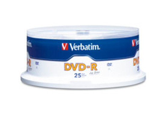 DVD-R VERBATIM 16X, 4.7GB, SPINDLE, 25PK