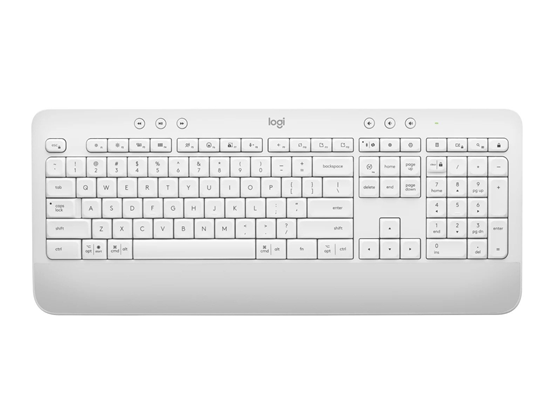 TECLADO LOGITECH K650 INGLES (ENG) COLOR BLANCO, USB WIRELESS RECEIVER 2.4GHZ WIRELESS Y BLUETOOH 5.1, 10M RANGE, CON REPOSA MANOS, 36 MESES DURACION DE LA BATERIA, COMPATIBLE CON WIN Y MAC 10.15 O POSTERIORES.