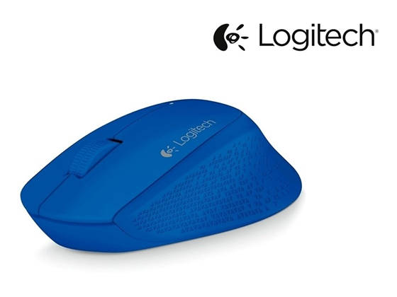 MOUSE LOGITECH M280 INALAMBRICO OPTICO, RECEPTOR USB, AZUL, ERGONOMICO.