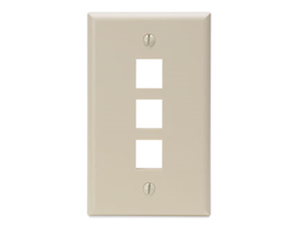 JACK WALL FACEPLATE LEVITON, 3  SALIDAS, IVORY