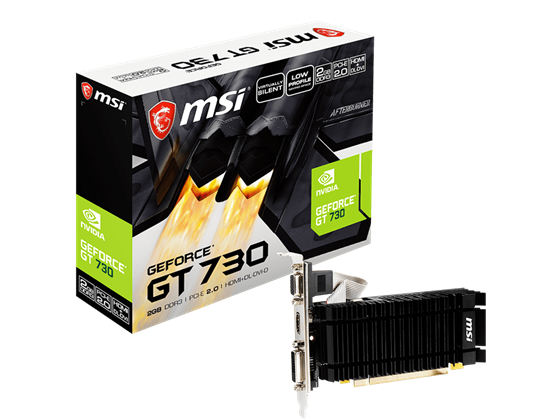 TARJETA DE VIDEO MSI NVIDIA GEFORCE GT 730 2GB DDR3 PCI EXPRESS 2.0 LOW PROFILE VIDEO CARD N730K-2GD3H/LPV1