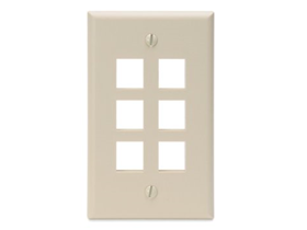JACK WALL FACEPLATE LEVITON, 6 SALIDAS, IVORY