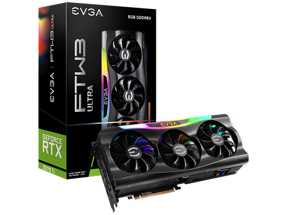 TARJETA DE VIDEO EVGA GEFORCE RTX 3070 TI FTW3 ULTRA GAMING, 8GB GDDR6X, ICX3 TECHNOLOGY, ARGB LED, METAL BACKPLATE