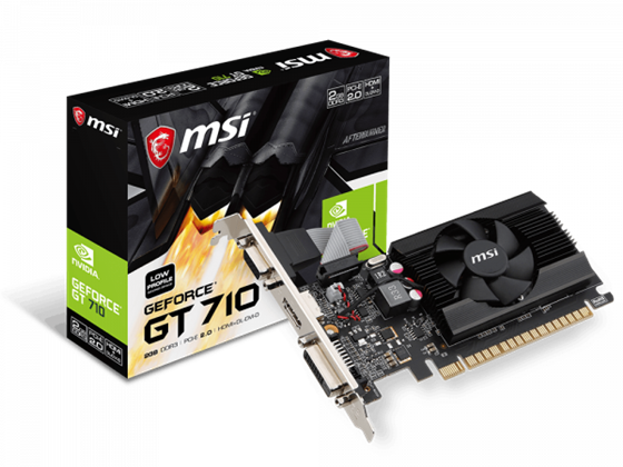 TARJETA DE VIDEO MSI GEFORCE GT 710 2GB DDR3 PCI EXPRESS 2.0 LOW PROFILE