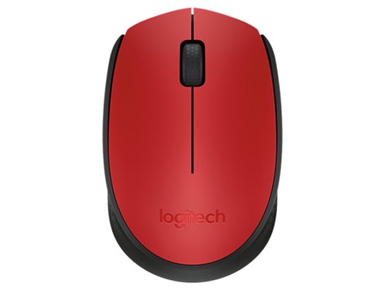 MOUSE LOGITECH M170 INALAMBRICO OPTICO, RECEPTOR USB, ROJO.