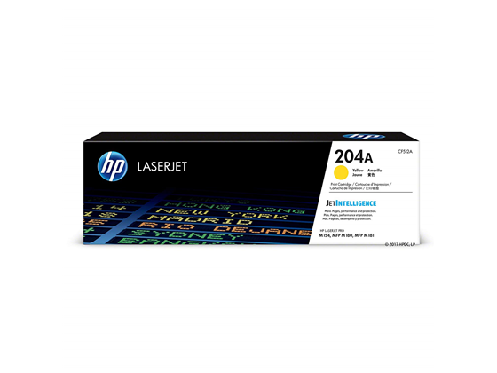 TONER HP 204A - CF512A - AMARILLO - 900 PAGINAS - PARA IMPRESORA COLOR LASERJET - M180, M154