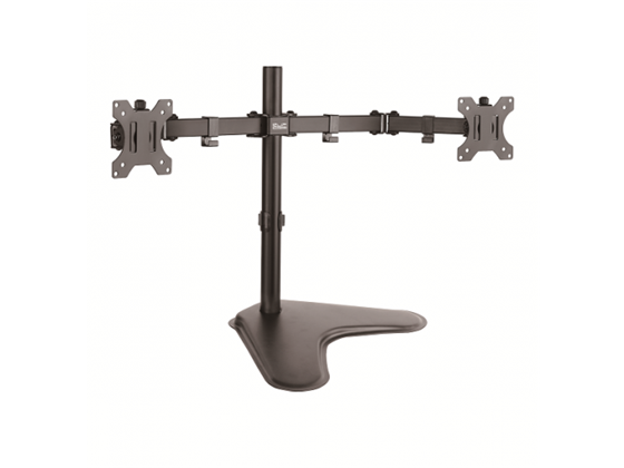 SOPORTE PARA MONITOR KLIPX DOBLE, PARA DOS MONITORES, 13-32" INCLINACION DE 90 GRADOS PESO MAX 8KG/17.6LB CON PATAS (KPM-311)
