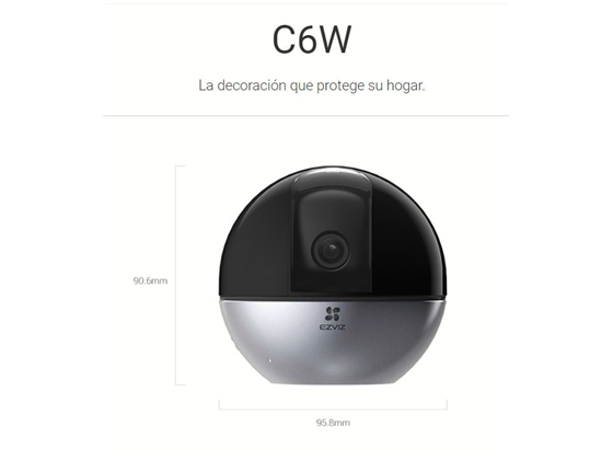CAMARA INTERIOR MARCA EZVIZ, MODELO C6W, 2K, HASTA 256GB, 2560 × 1440P, DETECTOR DE MOVIMIENTO, CHARLA BIDIRECCIONAL, IR, PANEO 340°, INCLINACION 75°, 3D DNR, BLC, WDR