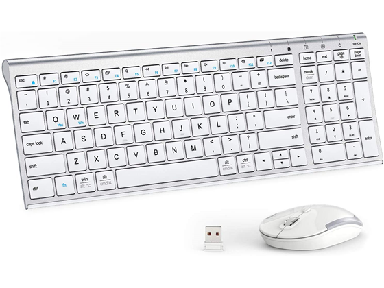 TECLADO MOUSE ICLEVER GK03 COMBO INALÁMBRICOS, 2.4G, BATERÍA RECARGABLE TECLADO, 2 BATERIA AA MOUSE, BLANCO