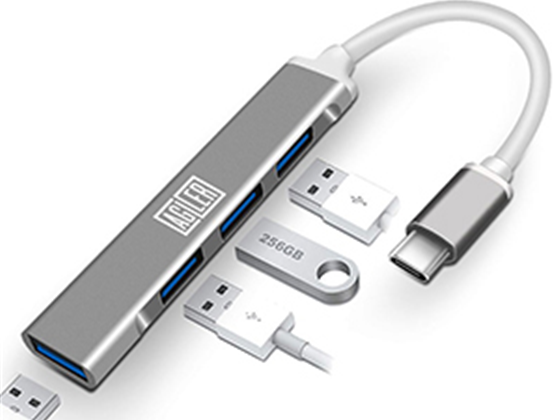 ADAPTADOR AGILER USB TYPE C A 4 PUERTOS USB 3.0 HEMBRA (AGI-1268)
