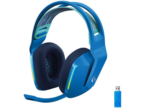 AUDIFONO CON MICROFONO LOGITECH G733 LIGHTSPEED WIRELESS RGB GAMING HEADSET, COLOR AZUL, RESPUESTA DE FRECUENCIA: 100 HZ - 10 KHZ, DURACION HASTA 20 HORAS CON ILUMINACION PREDETERMINADA, PESO 278 G.