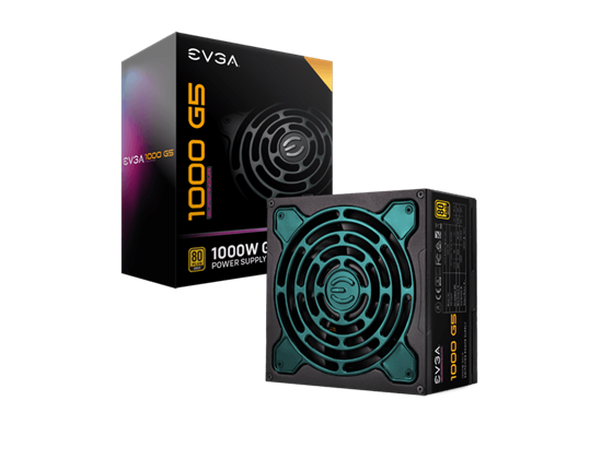 POWER SUPPLY EVGA SUPERNOVA 1000 G5, 80 PLUS GOLD 1000W, FULLY MODULAR, ECO MODE WITH FDB FAN,  INCLUDES POWER ON SELF TESTER, COMPACT 150MM SIZE, POWER SUPPLY 220-G5-1000-X1