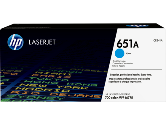 TONER HP 651A - CE341A - CYAN - 16,000 PAGINAS - PARA IMPRESORA COLOR LASERJET - M775DN, M775F, M775Z
