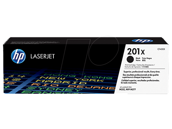 TONER HP 201X - CF400X - NEGRO - 2,800 PAGINAS - PARA IMPRESORA COLOR LASERJET - M252, M277