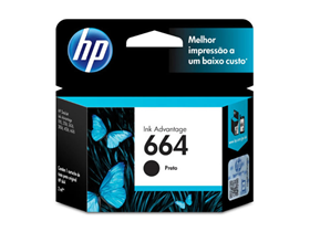 CARTUCHO HP 664 - F6V29AL - NEGRO - 2ML - PARA IMPRESORA INK ADVANTAGE 2135 / 2675 / 3635 / 4535 / 3835 / 1115 / 3775 / 3785 / 5075