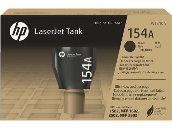 TONER RECARGA HP - 154A - W1540A - NEGRO - 2,500 PAGINAS - PARA IMPRESORA LASERJET TANK - 1602W Y 2602SDW