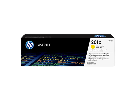 TONER HP 201X - CF402X - YELLOW - 2,300 PAGINAS - PARA IMPRESORA COLOR LASERJET - M252, M277