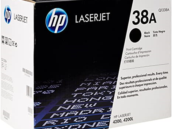 TONER HP 38A - Q1338A - NEGRO - 12,000 PAGINAS - PARA IMPRESORAS LASERJET - 4200