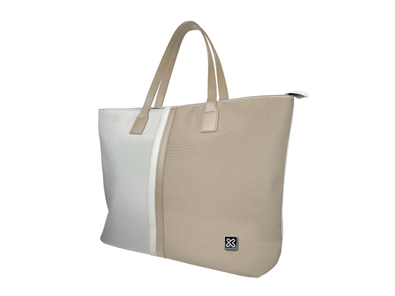 BULTO DE NOTEBOOK 15.6" KLIPX CAPRI, HANDBAG BEIGE/GRIS CLARO, HASTA 17 LBS. (KLB-461BG)