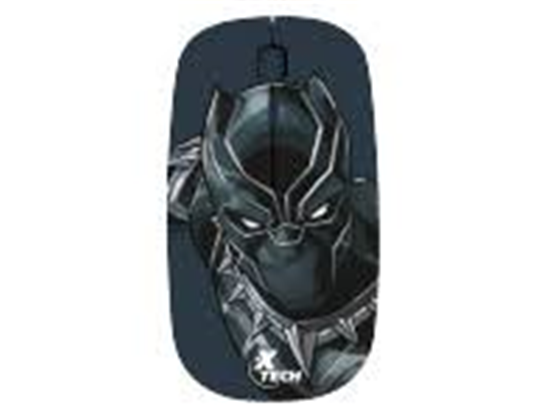 MOUSE XTECH MARVEL AVENGERS (BLACK PANTHER), WIRELESS, OPTICAL SCROLL USB, 4 BOTONES, 800/1200/1600 DPI, BATERIAS X2 AAA (NO INCUIDAS) (XTM-M340BP)