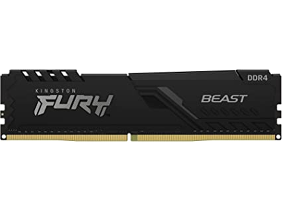 MEMORIA 16GB (1X16GB) KINGSTON, P/DESKTOP, 3200MT/S DDR4 CL16 DIMM FURY BEAST BLACK. NON-ECC UNBUFFERED DIMM (SINGLE MODULE) 1RX8 16-20-20 1.35V 288-PIN 16GBIT