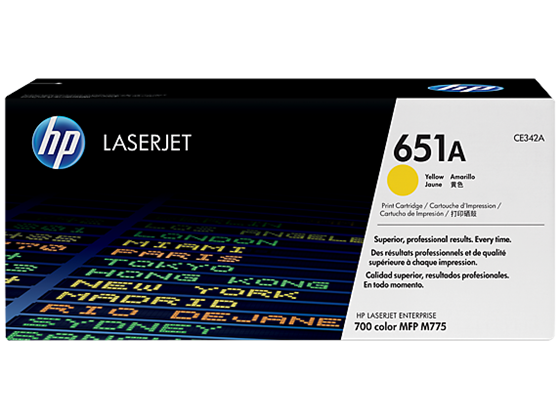 TONER HP 651A - CE342A - AMARILLO - 16,000 PAGINAS - PARA IMPRESORA COLOR LASERJET - M775DN, M775F, M775Z