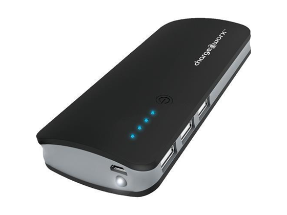 CARGADOR MOVIL (POWER BANK) CHARGEWORX, BATERIA RECARGABLE 10,000 MAH, 3 X  USB PARA SMARTPHONES & TABLETS,  OUTPUT 5V, (1 X 1AMP),( 2 X 2.AMP), NEGRO , CARGA RAPIDA / INCLUYE CABLE MICRO USB