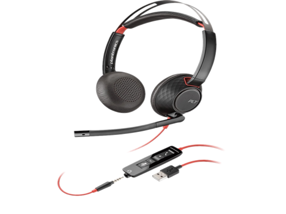 AUDIFONO CON MICROFONO POLY BINAURAL BLACKWIRE C5220 - USB TIPO A, ESTEREO (207576-03)