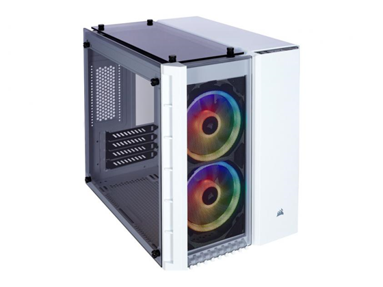 CASE CORSAIR CRISTAL 280X RGB MICRO ATX, BLANCO, USB 3.0 X2, AUDIO IN / OUT, 7 EXPANSION SLOT, 3X 2.5", 2X 3.5", PANEL LATERAL, TOPE Y FRENTE EN CRISTAL TEMPLADO, 2 ABANICOS RGB (CC-9011137-WW)