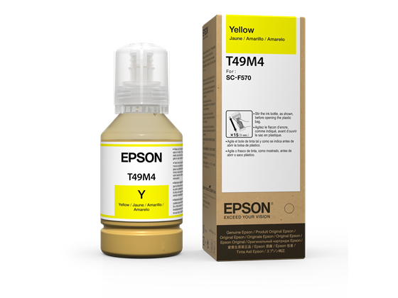 BOTELLA DE TINTA EPSON T49M AMARILLO 140ML T49M420  PARA IMPRESORAS F170, F571, F570.