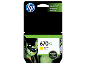 CARTUCHO HP 670XL - CZ120AL -AMARILLO - ALTO RENDIMIENTO - 9ML - PARA IMPRESORA DESKJET INK ADVANTAGE 3525 / 4615 / DJ3525 /  DJ5525 / DJ4625