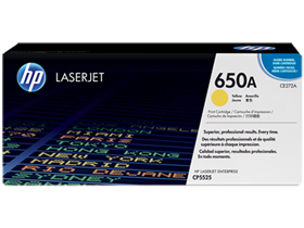 TONER HP 650A - CE272A - AMARILLO - 15,000 PAGINAS - PARA IMPRESORA LASERJET COLOR ENTERPRISE - CP5520, CP5520DN, CP5520N, CP5520XH, CP5525DN, CP5525N, CP5525XH, M750DN