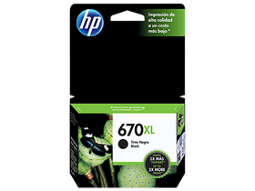 CARTUCHO HP 670XL - CZ117AL - NEGRO - ALTO RENDIMIENTO - 14ML - PARA IMPRESORA DESKJET INK ADVANTAGE 3525 / DJ4615 / DJ3525 / DJ5525 / DJ4625