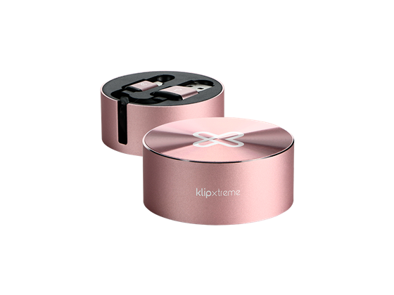 CABLE KLIPX USB TYPE C A USB TYPE A RETRACTABLE, 3.3 PIES, 2.1A ROSE GOLD. (KAC-110RG)