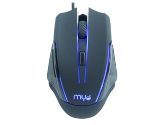 MOUSE GAMING MYO SERIE 6, SENSOR ÓPTICO 6 BOTONES, VELOCIDAD DEL MOUSE AJUSTABLE ENTRE 800 A 2400 DPI, 4 COLORES, RGB LIGHTING (MYO-GM6)