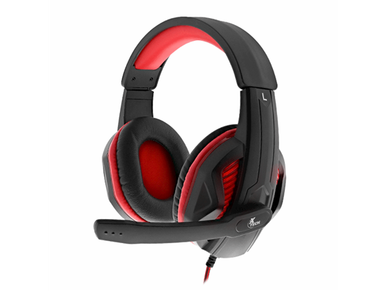 AUDIFONO CON MICROFONO XTECH IGNEUS GAMING, 3.5MM + USB , NEGRO / ROJO, CON LUZ, CONTROL DE VOLUMEN (XTH-551)
