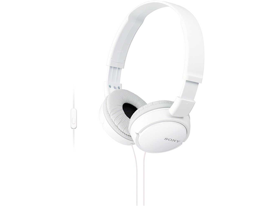 AUDIFONO CON MICROFONO Y REMOTO, SONY CON ALMOHADILLAS ACOLCHADAS -  EXTRA BAJO, CELULAR, BLANCO (MDRZX110APWC***)