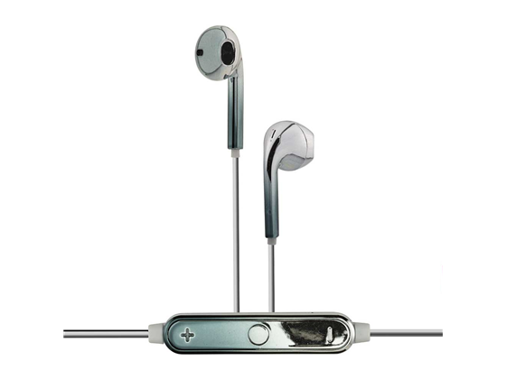 AUDIFONO CON MICROFONO COBY WIRELESS, BLUETOOTH, SOUND STEREO, CONFORTABLE, APPLE BUD STYLE, COLOR CHROME (CEBT-450-BLS).