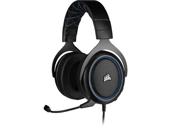AUDIFONO CON MICROFONO CORSAIR HS50 PRO, GAMING PREMIUM, ESTEREO, MICROFONO DESMONTABLE, (1) CONECTOR 3.5" (INCLUYE ADAPTADOR), BANDA AJUSTABLE, CONTROL DE VOLUMEN Y MIC, ALMOHADILLAS ACOLCHADAS PARA LARGAS HORAS DE JUEGO, COMPATIBLE CON XBOX ONE, PS4, NINTENDO SWITCH Y PC, COLOR BLUE, (CA-9011217-NA)