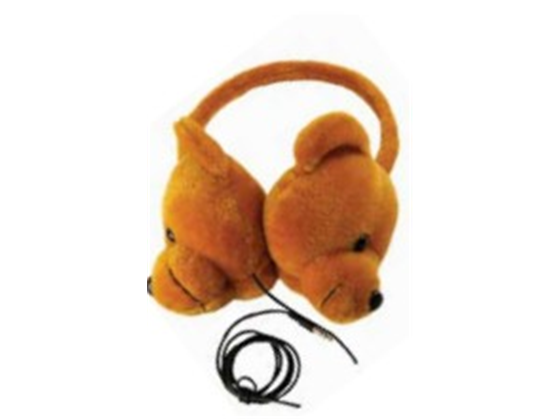 AURICULARES DE FELPA CERTIFICACIÓN COBY CPSIA SEGURO PARA NIÑOS LIMITACIÓN DE VOLUMEN 85 DB, CONECTOR DE 3,5 MM, CABLE AUXILIAR CON DIVISOR INCORPORADO (OSO).